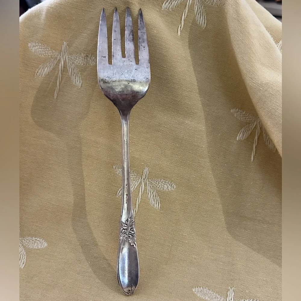 Vintage Community White Orchid 1953 Serving / Meat Fork.